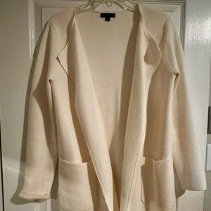 J. Crew Womens Juliette Collarless Sweater-Blazer Cream